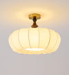 Solid wood fabric bedroom ceiling lamp