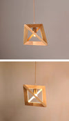 Triangular solid wood chandelier