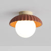 Creative round ball straw hat ceiling lamp