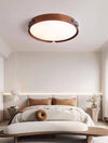 Japanese style solid wood round bedroom ceiling lamp