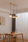 Japanese style log wind glass chandelier