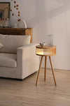 Retro solid wood floor lamp