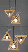 Triangular solid wood chandelier