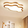 LED children's room solid wood ceiling lamp