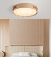 Japanese style solid wood round bedroom ceiling lamp