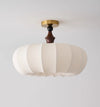 Solid wood fabric bedroom ceiling lamp