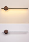 Minimalist solid wood strip LED wall light