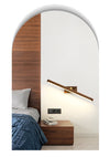 Solid wood long mirror front wall lamp