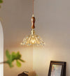 American style glass chandelier vintage walnut