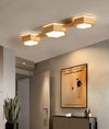 Creative solid wood LED ceiling lamp