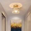 Copper glass corridor ceiling lamp