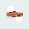 Solid wood double head bedroom wall lamp