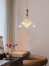 American style glass chandelier vintage walnut