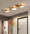 Creative solid wood LED ceiling lamp