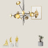 Creative golden trumpet chandelier