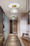 Copper glass corridor ceiling lamp