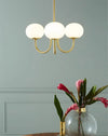 Cream Bauhaus Glass Chandelier