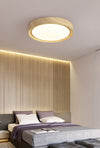 Simple wood grain round bedroom ceiling lamp