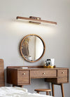 Solid wood long mirror front wall lamp