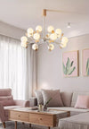 Cream Style Solid Wood Magic Bean Chandelier