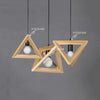 Triangular solid wood chandelier