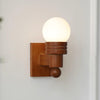 Medieval style solid wood ball wall lamp