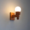 Medieval style solid wood ball wall lamp