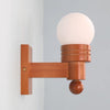 Medieval style solid wood ball wall lamp