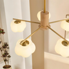 Solid wood cream style cotton chandelier