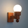 Medieval style solid wood ball wall lamp