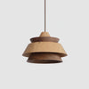 Vintage solid wood flying saucer chandelier