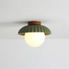 Creative round ball straw hat ceiling lamp