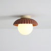 Creative round ball straw hat ceiling lamp