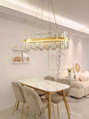 French light luxury LED living room crystal chandelier