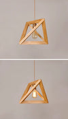 Triangular solid wood chandelier