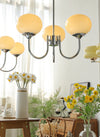 Cream Bauhaus Glass Chandelier