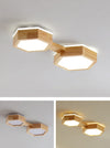 Creative solid wood LED ceiling lamp