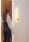 Minimalist solid wood strip LED wall light