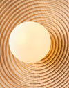 Vintage solid wood disc wall lamp