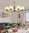 French solid wood fabric chandelier