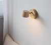 Rotatable bedroom solid wood wall lamp