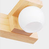 Solid wood bathroom wall light