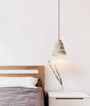 Japanese style micro cement bedroom bedside chandelier