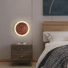 Walnut Round Bedroom Bedside Wall Lamp