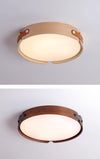 Japanese style solid wood round bedroom ceiling lamp