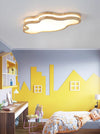 LED children's room solid wood ceiling lamp