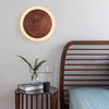 Walnut Round Bedroom Bedside Wall Lamp