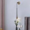 Nordic copper glass bedroom wall lamp