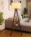 Japanese retro solid wood living room floor lamp