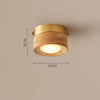 Retro solid wood corridor LED ceiling light